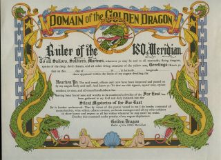 3 Orig Wwii Blanks Certificates Domain Of The Golden Dragon Ruler 180th Meridia