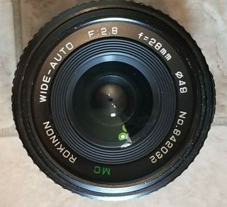 Vintage Rokinon 28mm F 2.  8 Lens Mc Wide - Auto
