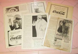 1906 - 1925 Coca Cola 6 Ads 2/3 Page Literary Digest Delineator Golf Romance