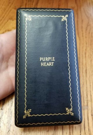 Wwii Us/american Early Empty Purple Heart Medal Case - Pin/badge/award Empty Box