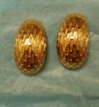 Vintage Christian Dior Earrings,  Pierced Gold Tone.
