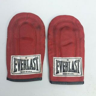 Vintage Everlast 4307 Weighted Speed Bag Boxing Training Gloves Red Leather