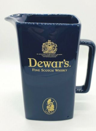 Dewar ' s Fine Scotch Whisky Pub Jug Water Pitcher Vintage Wade PDM England 3