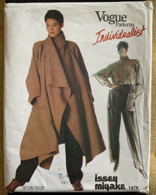 Vintage Issey Miyake Vogue Uncut Sewing Pattern 1476 Coat Shirt Pants Size 10
