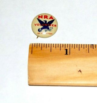1933 NRA NATIONAL RECOVERY ACT WORLD WAR II 2 pin pinback button FDR DEAL 3