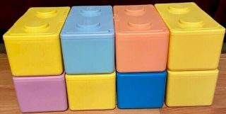 8 Chubs Stackable Diaper Wipe Blocks 4 Yellow 1 Purple 1 Peach 1 Baby Blue 1 Blu