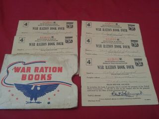 1943 Wwii Us United States War Ration Books & Stamps Madison Wisconsin