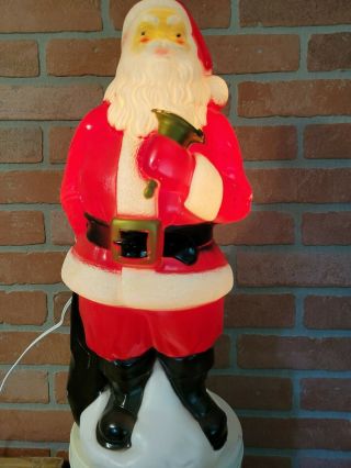 Vintage 1969 Empire Plastic Santa Blow Mold Light - Up 19 " Christmas In July