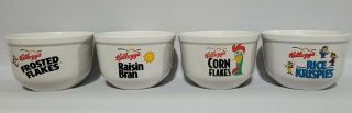 4 Vintage Kellogg Cereal Bowls 1999 3 1/2 " Tall Rare