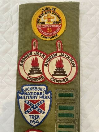 Vintage Boy Scout Merit Badge Sash 1960s,  35 Patches,  6 Pins 2