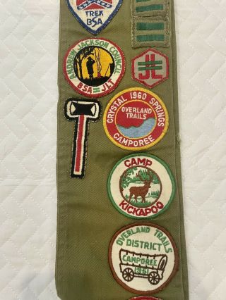 Vintage Boy Scout Merit Badge Sash 1960s,  35 Patches,  6 Pins 3