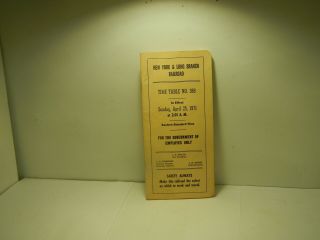 Vintage Employee Time Table 1971 York And Long Island Railroad Trains