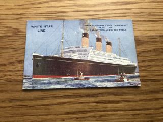 Rms Majestic Artist Rendering Postcard / White Star Line