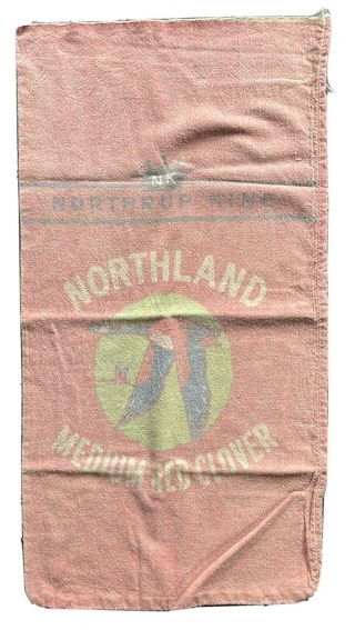 Vintage Northrup King Northland Medium Red Clover Seed Sack Bag