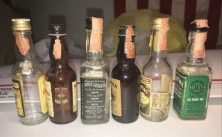 Vintage Mini Whiskey Bottles Jack Daniels Jim Beam Seagrams Hill and Hunter Echo 2