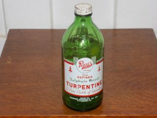 Vintage Pennex Turpentine Empty 1 Pint Bottle