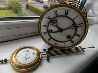Vintage Gustav Becker Wall Clock Movement And Pendulum, .