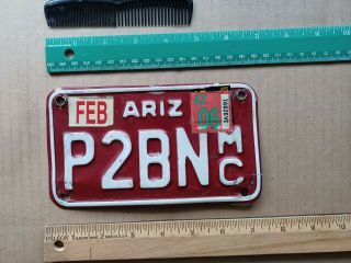 License Plate,  Arizona,  2006,  Motorcycle,  P2bn Mc