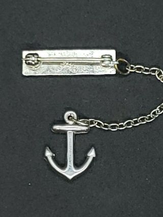Vintage WWII U.  S.  Navy STERLING SILVER Anchor Service Award - 1000 Hours 2
