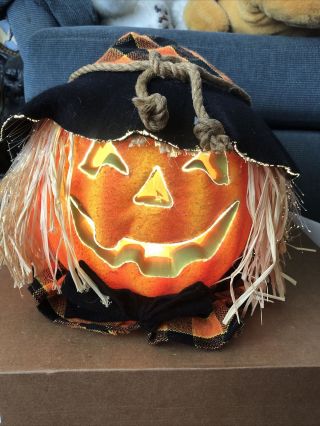 Fiber Optic Pumpkin Jack O Lantern Head Color Changing