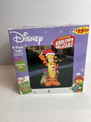 Airblown Inflatable Disney Tigger With Gift Bag Christmas Winnie The Pooh