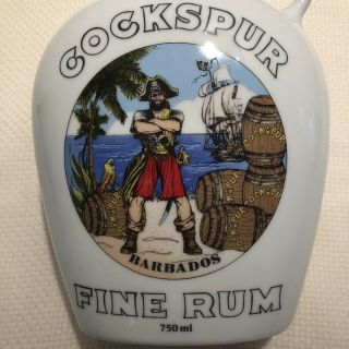 Cockspur Barbados Fine Rum Porcelain Bottle Stopper Pirate 750 Ml Liquor Jug Exc
