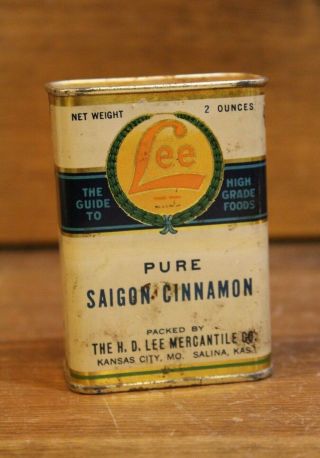 Spice Tin Vintage H.  D.  Lee Saigon Cinnamon Kansas City Mo Salina Ks Mercantile