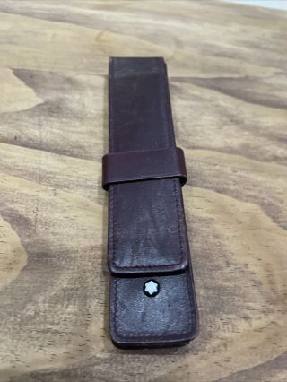 Montblanc Burgundy Leather Pen Pouch / Case Pen