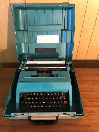 Olivetti Studio 45 Blue Mid Century Modern Typewriter