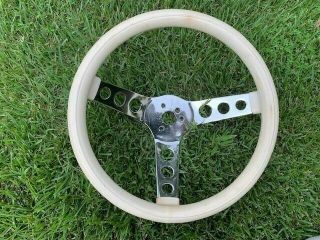 Vintage Go Cart Quarter Midget Race Car White Steering Wheel 50 