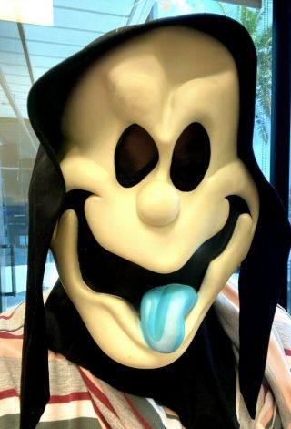 Rare Easter Fun World 8510 Blue Tongue Ghost Face Halloween Mask Scream Div Vtg