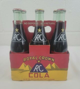 Vintage Royal Crown Rc Cola Bottle Carrier 6 Pack With Full Bottles