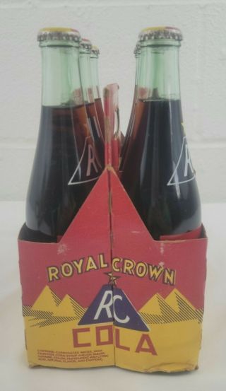 Vintage Royal Crown RC Cola Bottle Carrier 6 Pack with Full Bottles 2