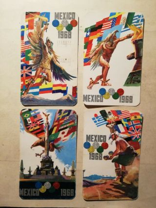 Vintage Mexico 68 Olympic Games 4 Dif Postcards Souvenir Advertising From 60 