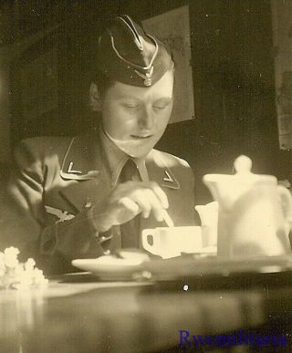 Rare Female Uniformed Wehrmacht Blitzmädel Helferin Girl At Tea Time