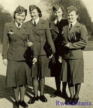 Rare Jovial Female Uniformed Wehrmacht Blitzmädel Helferin Girls Posed