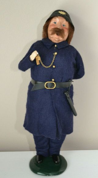 Byers Choice The Carolers 1994 Police Officer Cop With Gift Decoration Signed
