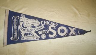 Vintage Chicago White Sox Comiskey Park 1959 Name Scroll A.  L.  Champs 29 " Pennant