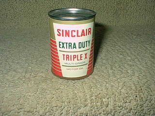 Vintage Sinclair Extra Duty Triplex Motor Oil Can Coin Bank Sign Paper Label