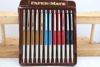 Vintage (c1980) Paper Mate Contour Ballpoint Pens,  4 Finishes,  Uk Seller,  Nos