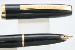 Vintage Sheaffer Imperial I Td Fountain Pen,  Black With Gold Trim,  Cased