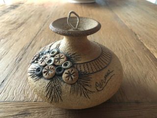 Vintage 1982 Sand Pottery Oil Diffuser Lamp Signed Sjt Carma Hand Crafted Vase