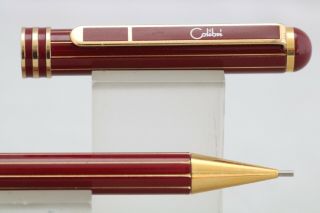 Vintage Colibri Burgundy And Gold Line Mechanical Pencil,  Gt