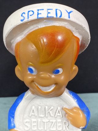 Vintage Alka Seltzer Speedy Rubber Coin Bank Advertising Figure Mascot 2