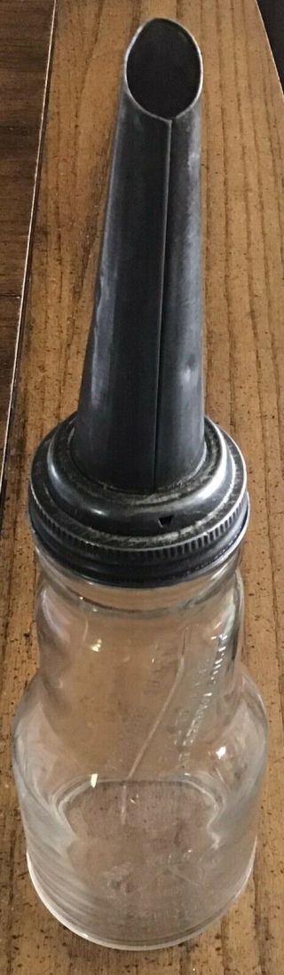Vintage One Quart Boe Mfg Co Minneapolis Minn Glass Oil Bottle With Master Spout