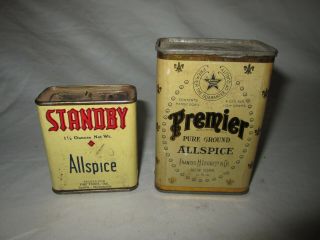 2 Vintage Allspice Tin 