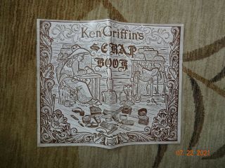 Vintage 1952 Ken Griffins Scrap Book Large Leather Carving Art Has Been Folded