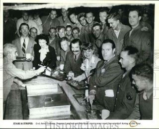1941 Press Photo Jerry Colonna,  Frances Langford And Bob Hope On Uso Tour