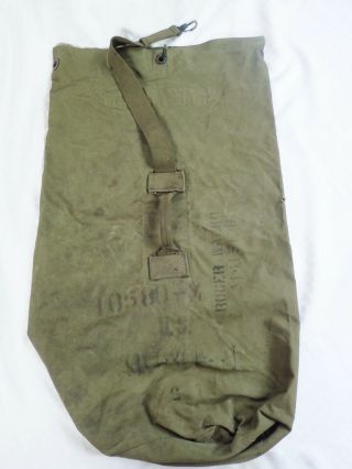 Vintage Ww 11 U.  S.  Army Green Canvas Duffel Bag Large