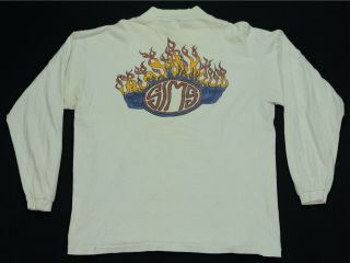 Rare Vtg Sims Snowboards Fire Long Sleeve Single Stitch T Shirt 80s 90s White L